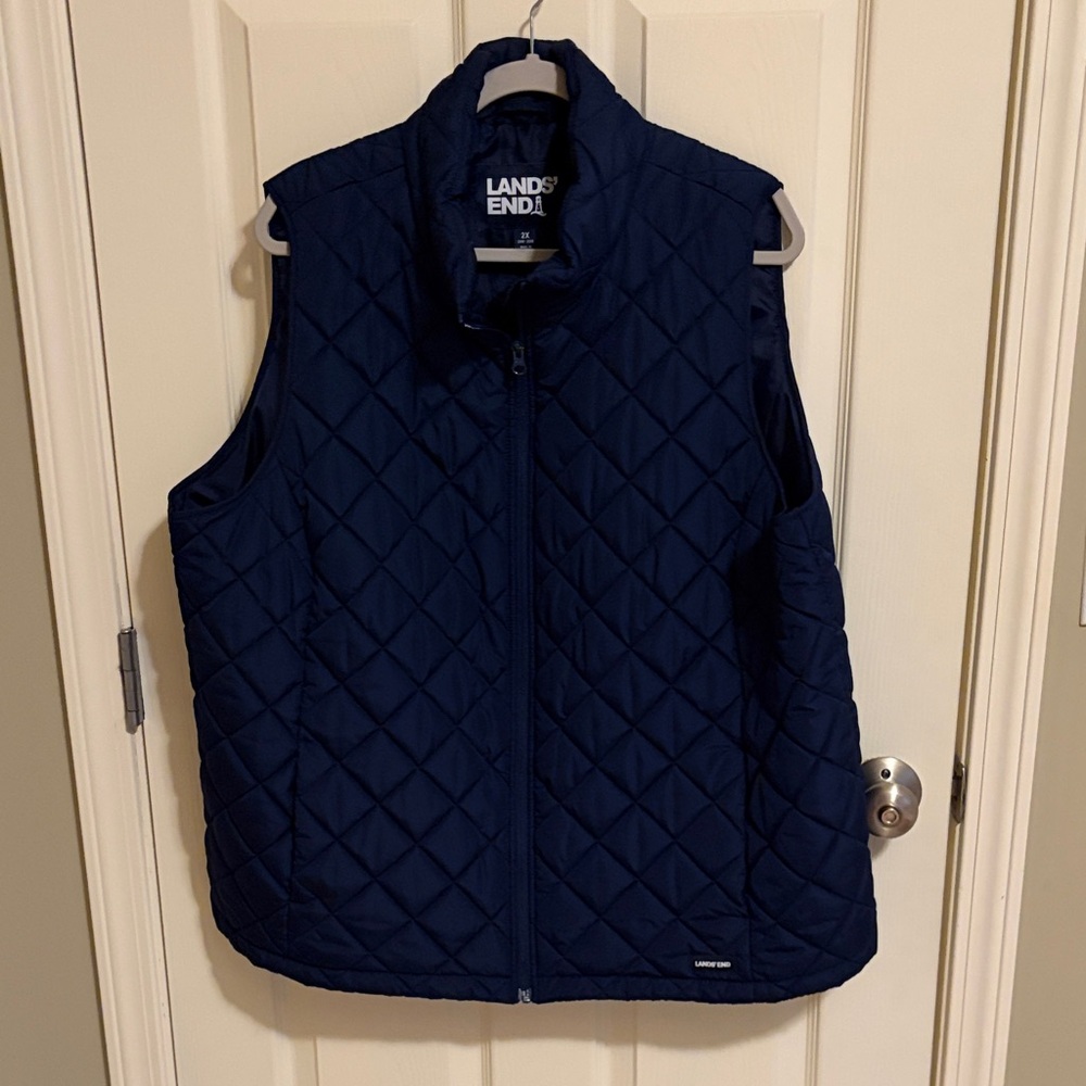 Lands' End Dark Blue Quilted Vest